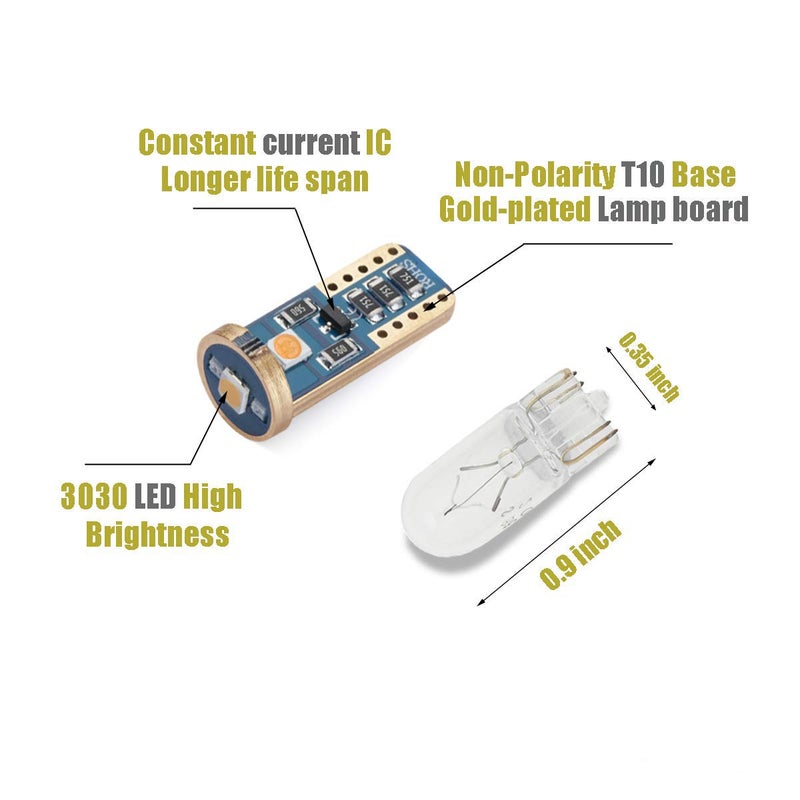 iBrightstar Extremely Bright Wedge T10 168 194 LED Bulbs for Car Interior Dome Map Door Courtesy License Plate Lights, Purple - Image 3